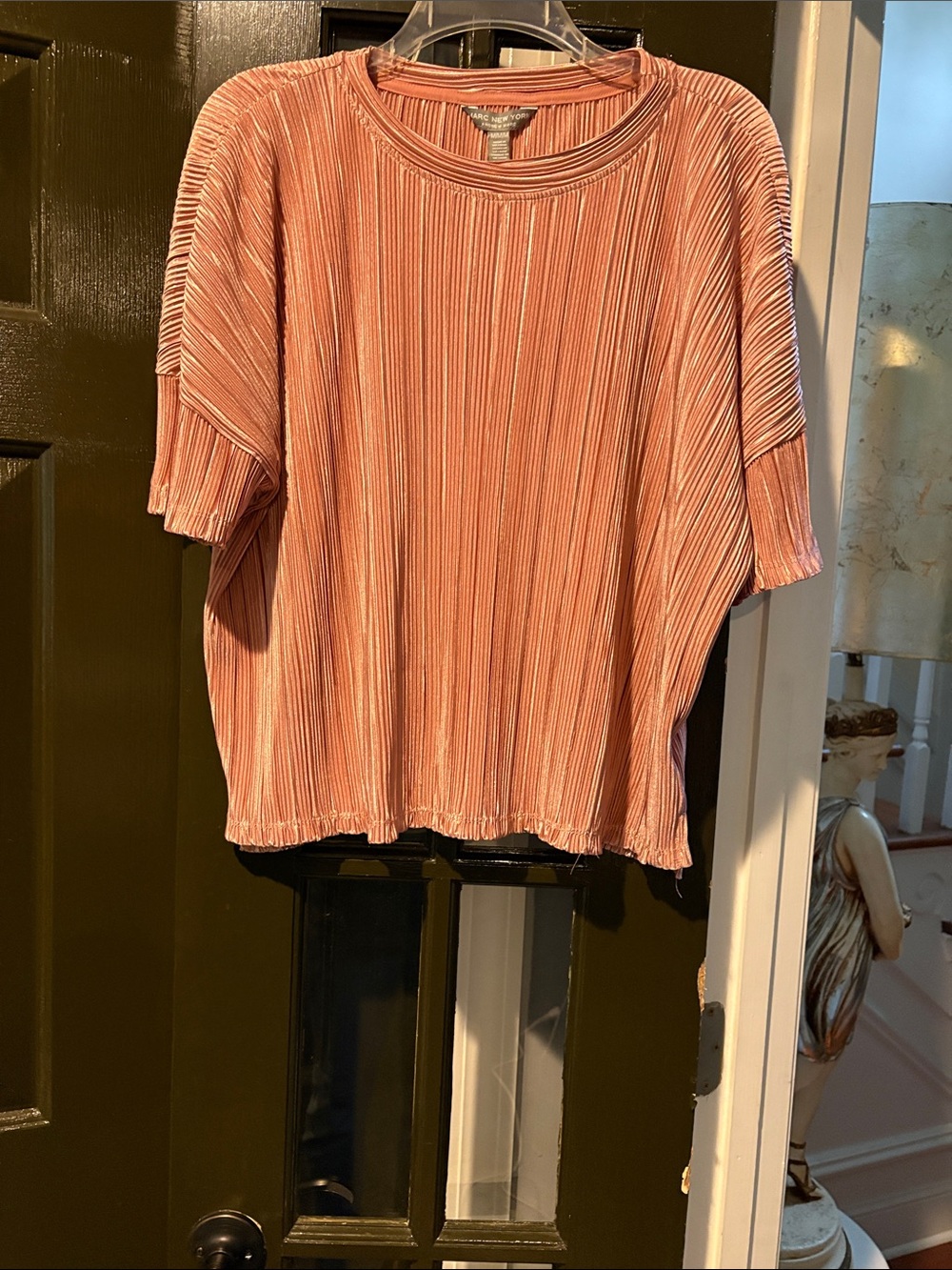Pleated Short Sleeve Top in Dusty Pink by Cherish